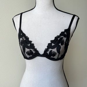 VS Sexy Floral Black Mesh Bra